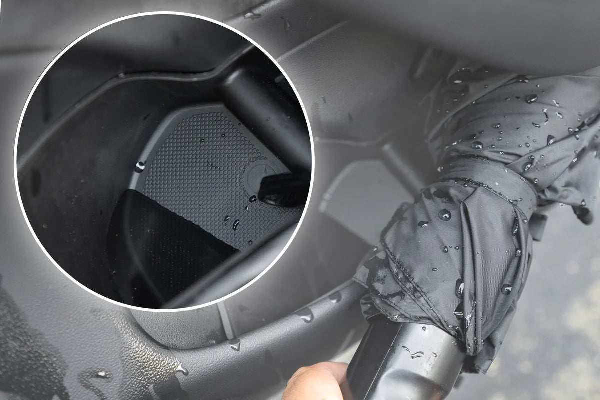 Tesla Model 3 Door Storage Protection Inserts – Front & Rear Pocket Liners, Black Thermoplastic Rubber