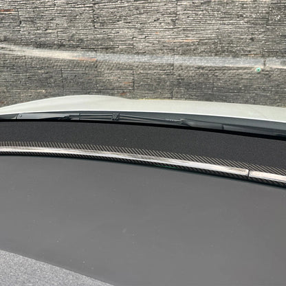 Dry Real Carbon Fiber Upper Dashboard Split Overlay Cover for Tesla Model Y Juniper 2025+ & Model Y L 2026 – 1x1 Plain / 2x2 Twill Weave, OEM Fit Interior Trim Upgrade