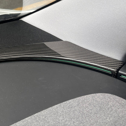 Dry Real Carbon Fiber Upper Dashboard Split Overlay Cover for Tesla Model Y Juniper 2025+ & Model Y L 2026 – 1x1 Plain / 2x2 Twill Weave, OEM Fit Interior Trim Upgrade