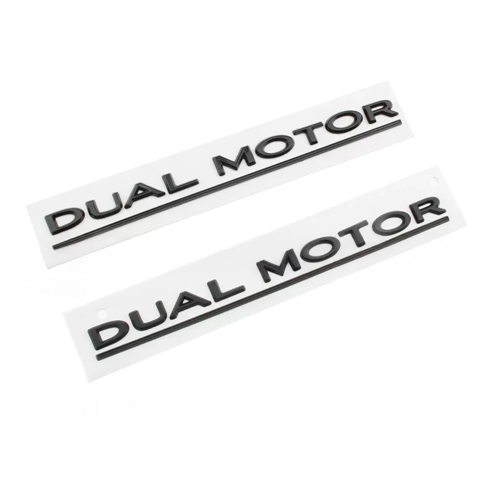 Dual Motor Rear Trunk Emblem Badge for Tesla Model 3 / Model Y / Model S / Model X – Waterproof OEM-Style Exterior Decal Sticker for Tailgate, Fender & Body Styling Upgrade