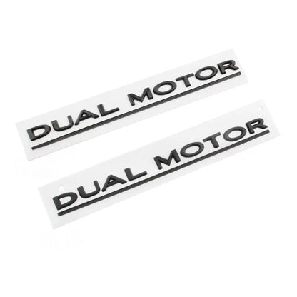 Dual Motor Rear Trunk Emblem Badge for Tesla Model 3 / Model Y / Model S / Model X – Waterproof OEM-Style Exterior Decal Sticker for Tailgate, Fender & Body Styling Upgrade