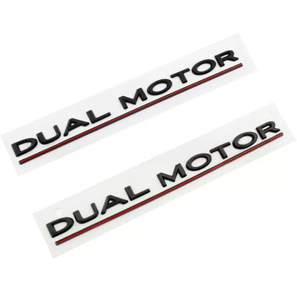 Dual Motor Rear Trunk Emblem Badge for Tesla Model 3 / Model Y / Model S / Model X – Waterproof OEM-Style Exterior Decal Sticker for Tailgate, Fender & Body Styling Upgrade
