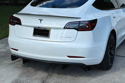 Carbon Fiber Rear Bumper Diffuser for Tesla Model 3 2017–2023 | Gloss Finish Aerodynamic Upgrade