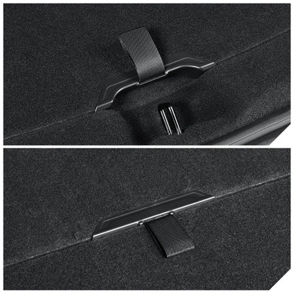 2025+ Tesla Model Y Juniper Sub Trunk Pull Strap Handles – Hidden Storage Access Pull Tabs for Front & Rear Underfloor Compartments | No-Drill ABS & Velcro Installation