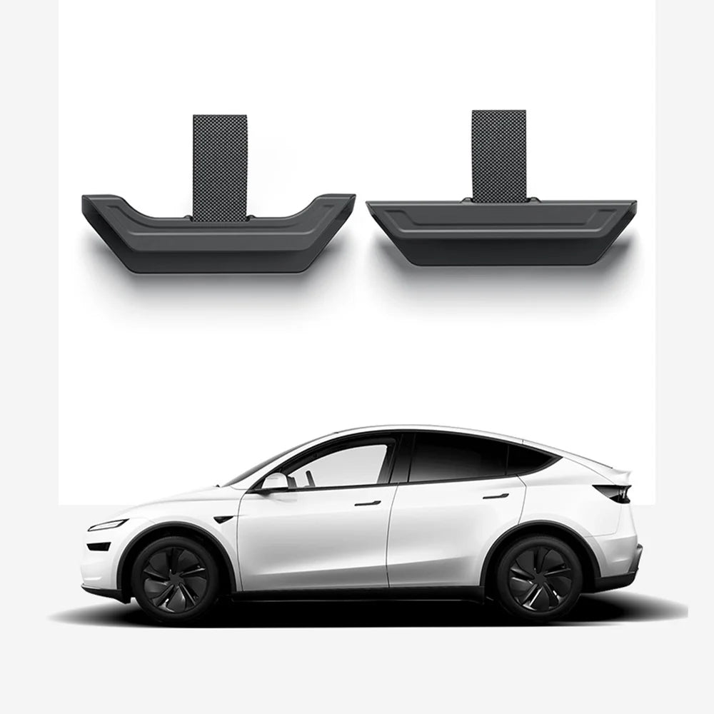 2025+ Tesla Model Y Juniper Sub Trunk Pull Strap Handles – Hidden Storage Access Pull Tabs for Front & Rear Underfloor Compartments | No-Drill ABS & Velcro Installation