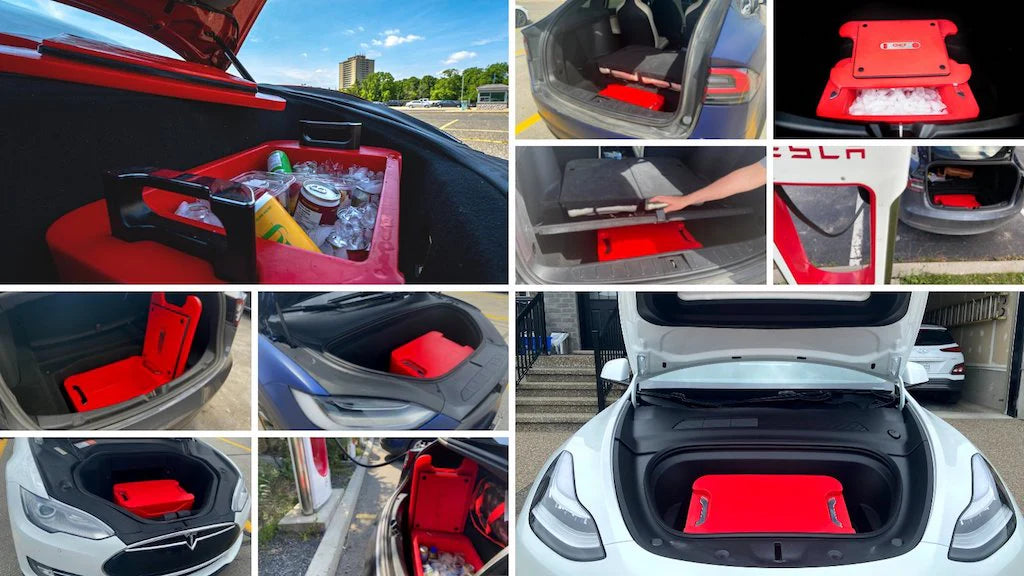 CNCT Hard Cooler for Tesla Model S Model 3 Model X  Model Y – Custom Fit Trunk & Frunk Cooler, 2-Day Ice Retention