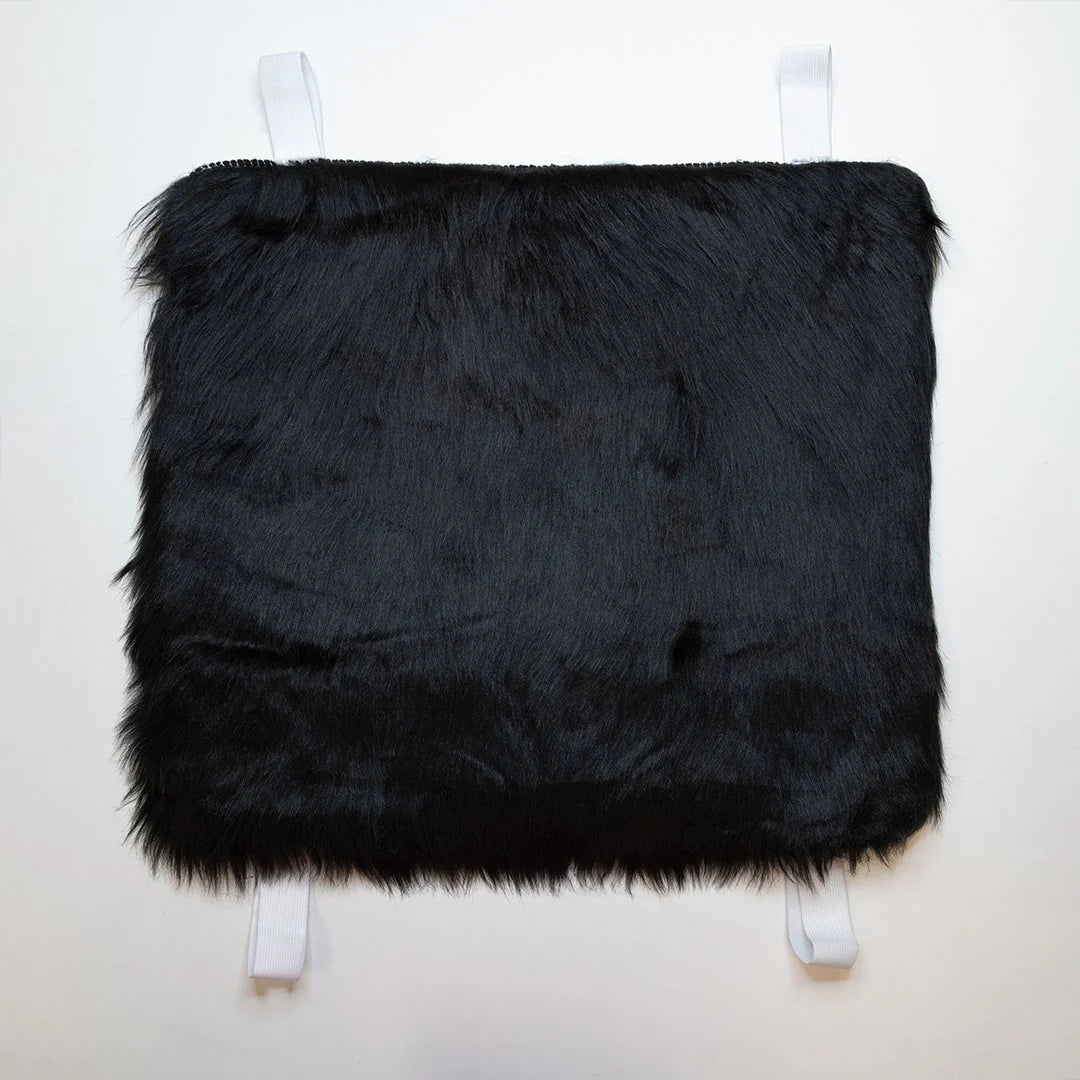 Universal Faux Sheepskin Front Seat Covers for Car & SUV – Black (1 Pair) | Anti-Stain Seat Protector, Soft Cooling & Warm Comfort, Elastic Strap Fit