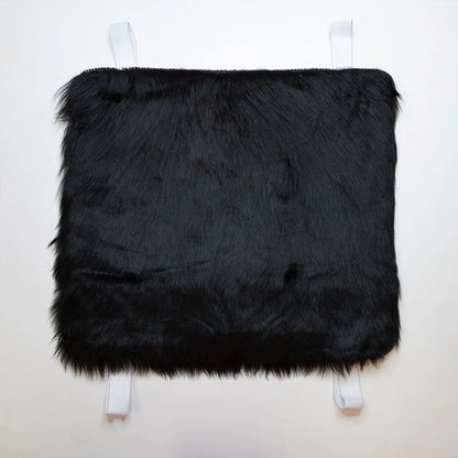 Universal Faux Sheepskin Front Seat Covers for Car & SUV – Black (1 Pair) | Anti-Stain Seat Protector, Soft Cooling & Warm Comfort, Elastic Strap Fit
