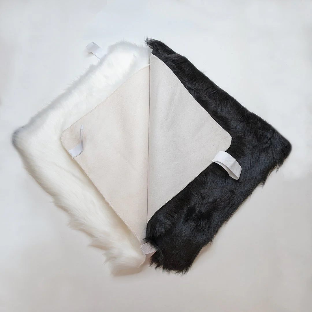 Universal Faux Sheepskin Front Seat Covers for Car & SUV – Black (1 Pair) | Anti-Stain Seat Protector, Soft Cooling & Warm Comfort, Elastic Strap Fit