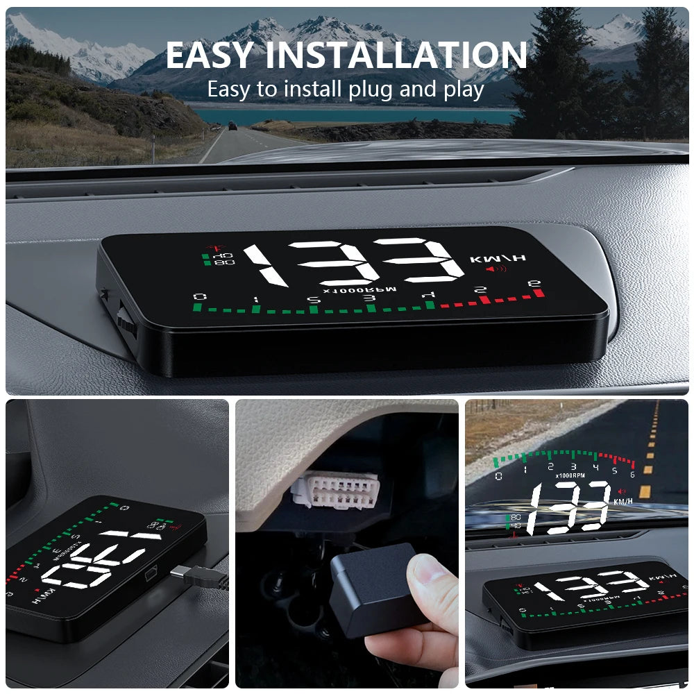 GEYIREN A900 Auto Hud, Easy installation for plug-and-play AD module features simple setup process, ideal for various applications.