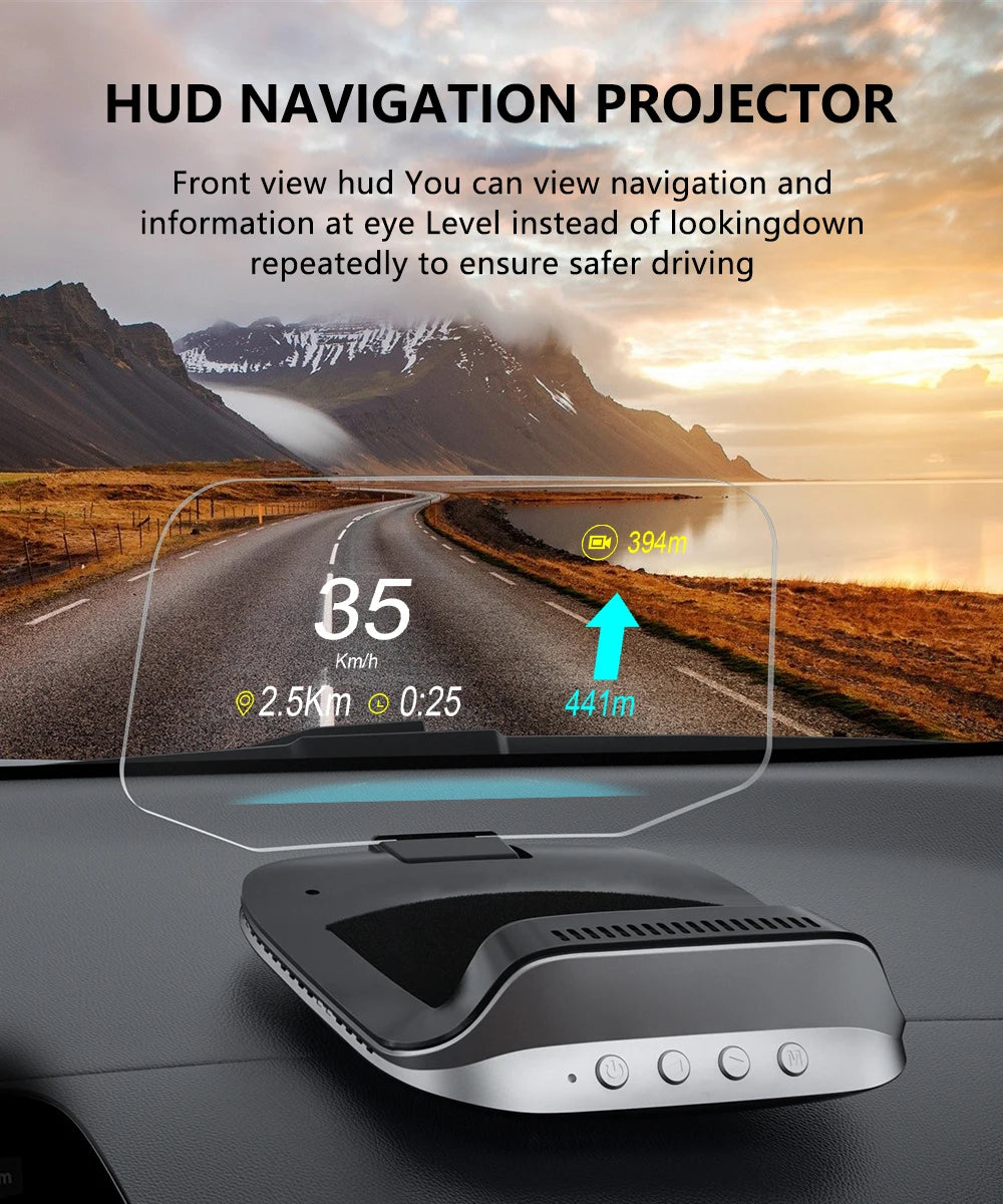 GEYIREN C3 HUD, The Hud Navigation Projector provides navigation and information at eye level for safer driving.