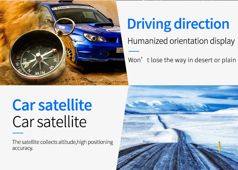 GEYIREN P17 HUD, Guiding drivers safely through deserts and plains using satellite-based positioning for accurate navigation.