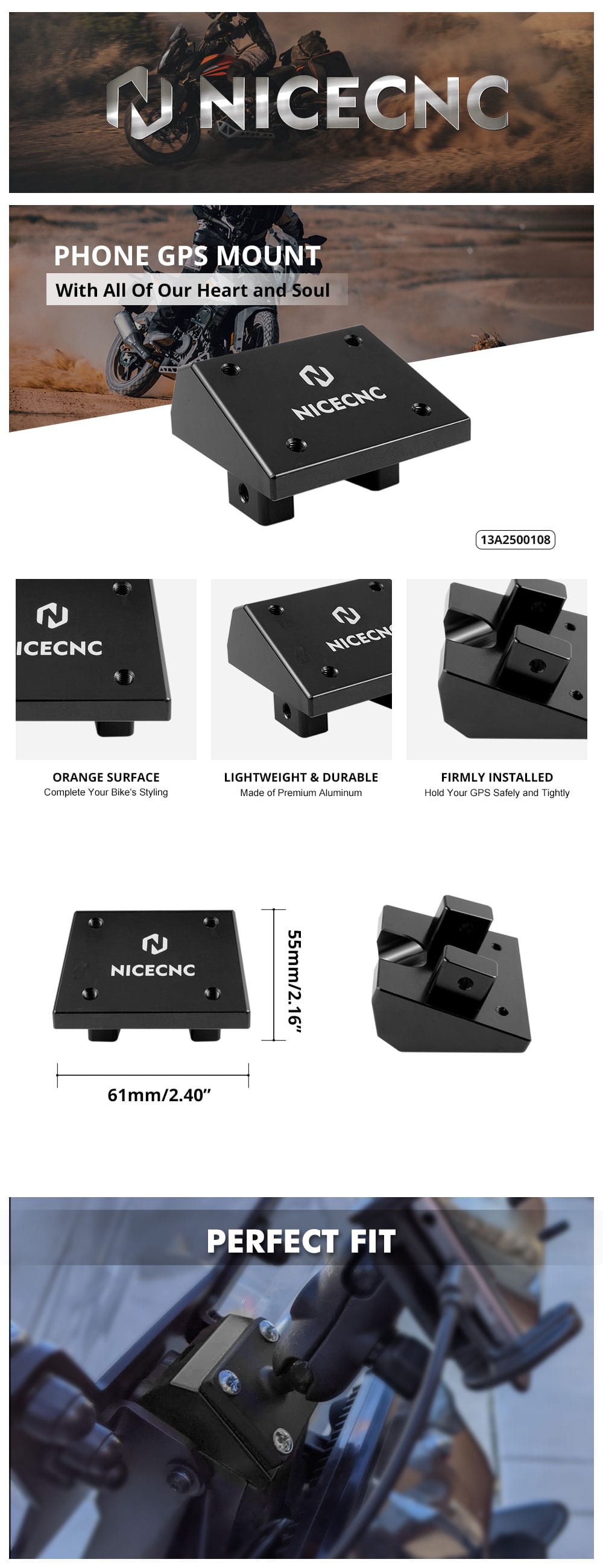 KTM GPS Holder, GPS holder mount bracket for KTM 790/890 Adventure R/S/Rally (2019-2022).