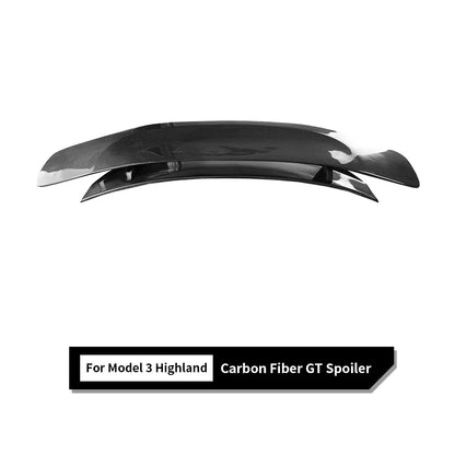 GT Style Real Carbon Fiber Rear Trunk Spoiler Wing for 2017–2026 Tesla Model 3 & 2024+ Model 3 Highland – Aerodynamic GT Ducktail Performance Lip with 3M Adhesive