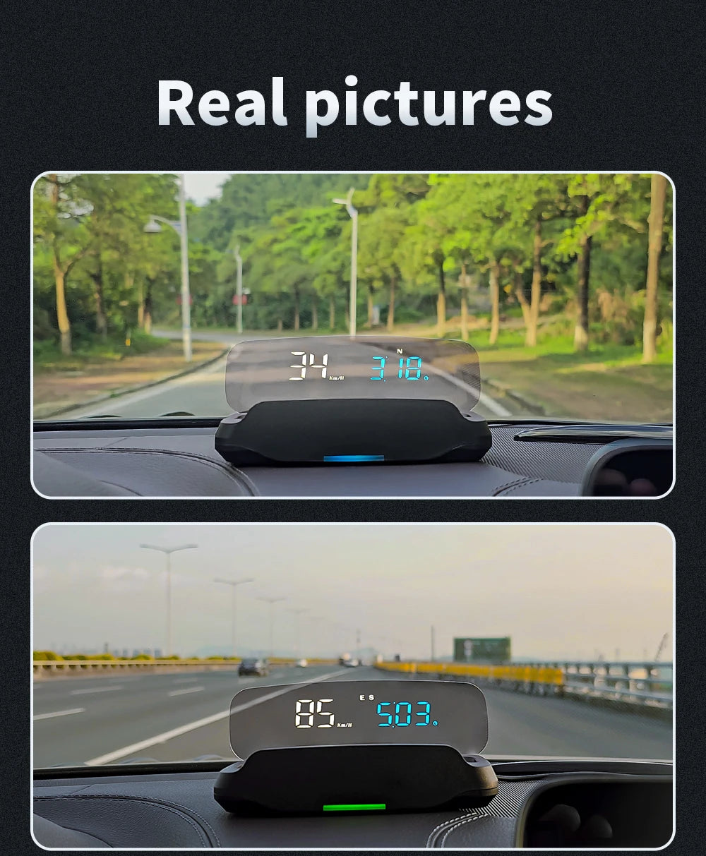 Geyiren C7 HUD, Suitable for all vehicles, including new energy cars, hybrids, buses, motorcycles, trucks, and traditional fuel vehicles.