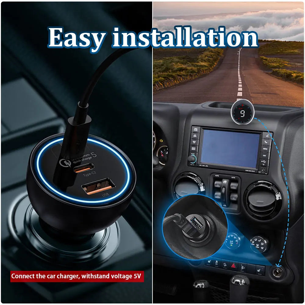 The Geyiren G5 HUD has an easy installation and can connect to a car charger, supporting surge voltages up to 18V DC.