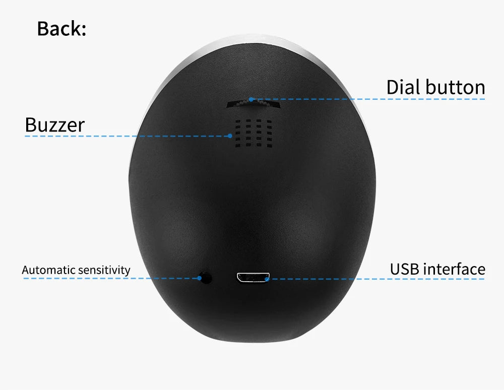 The Geyiren G5 HUD has a backlit dial button with a buzzer, automatic sensitivity adjustment, and a convenient USB interface.