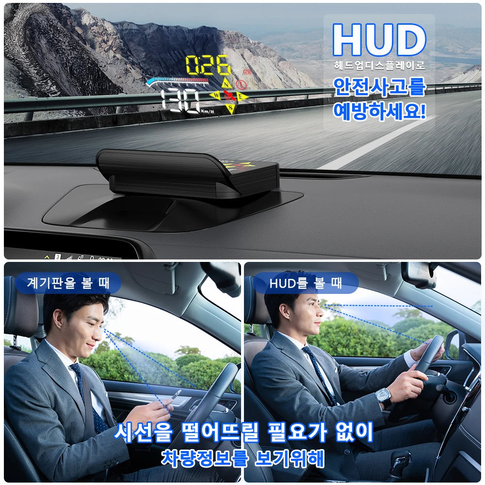 Geyiren M17 HUD, Combining vehicle metrics, projection, and safety features keeps drivers informed and focused without distractions.