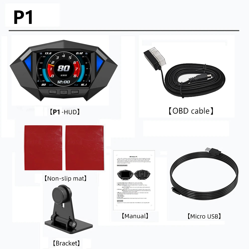 Geyiren P1 HUD, Geyiren P1 Head-Up Display (HUD) features a 13.6-inch display, 0:12 aspect ratio, and speeds up to 80 km/h.