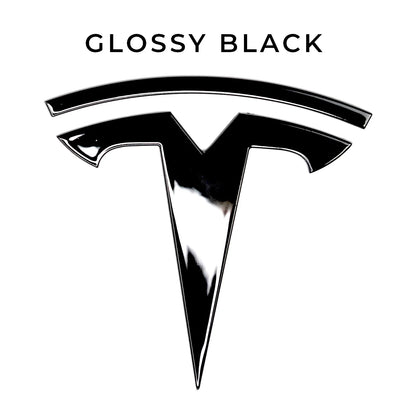 2017–Present Tesla Model 3 & Model Y Replacement Hood “T” Emblem & Rear “TESLA” Trunk Letter Set – Glossy Black or Satin Black | Chrome Delete Badge Upgrade
