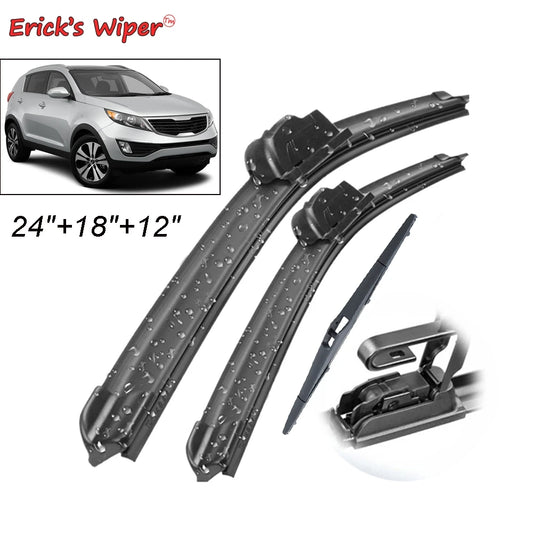 Erick's Front & Rear Wiper Blades Set for KIA Sportage SL 2010-2015 - 24"+18"+12"