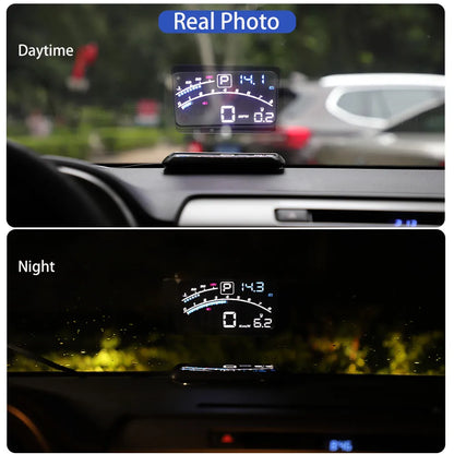 Vjoycar V41 Newest Head Up Display Car OBDII EUOBD 5.5" Windshield Projector HUD Display Shift Reminder Water Temp. RPM KM/H MPH