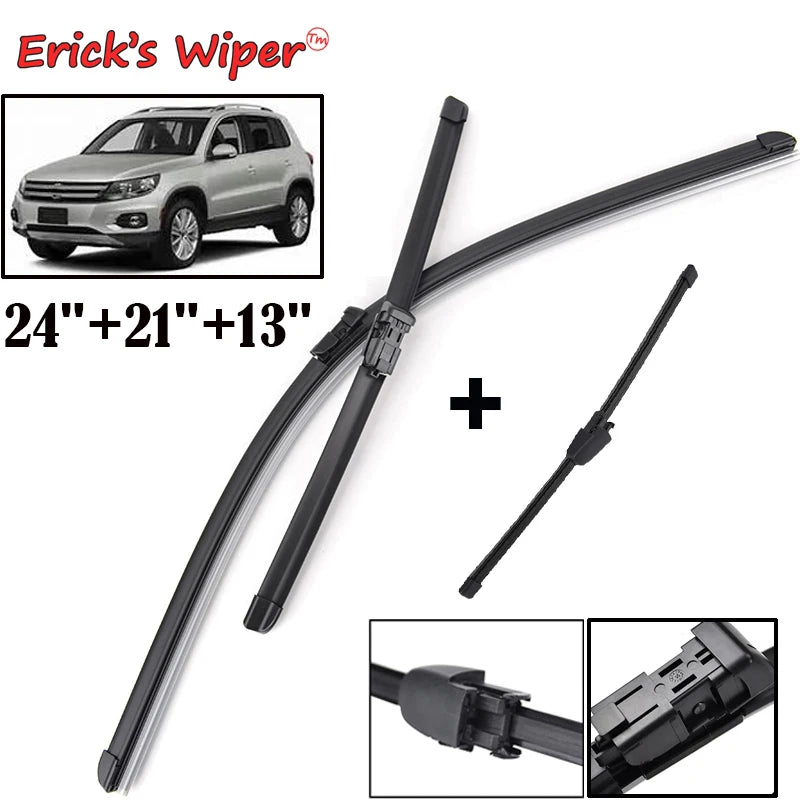 Erick's LHD Front & Rear Wiper Blades Set for VW Tiguan MK1 2007-2017 - 24"+21"+13"