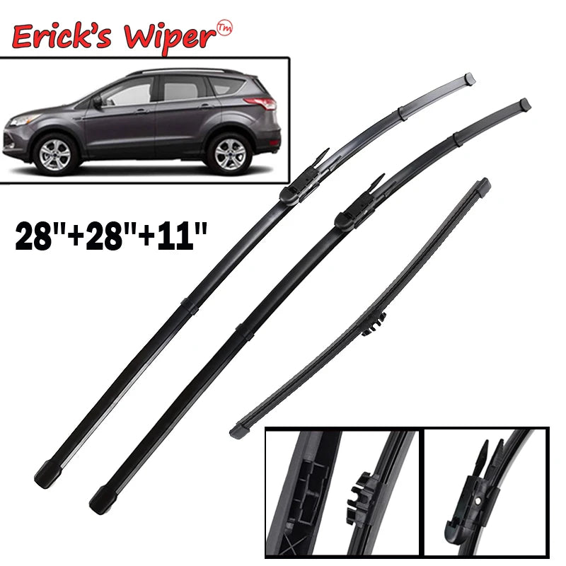 Erick's Front & Rear Wiper Blades Set for Ford Kuga MK2 / Escape C520 2012-2018 - 28"+28"+11"