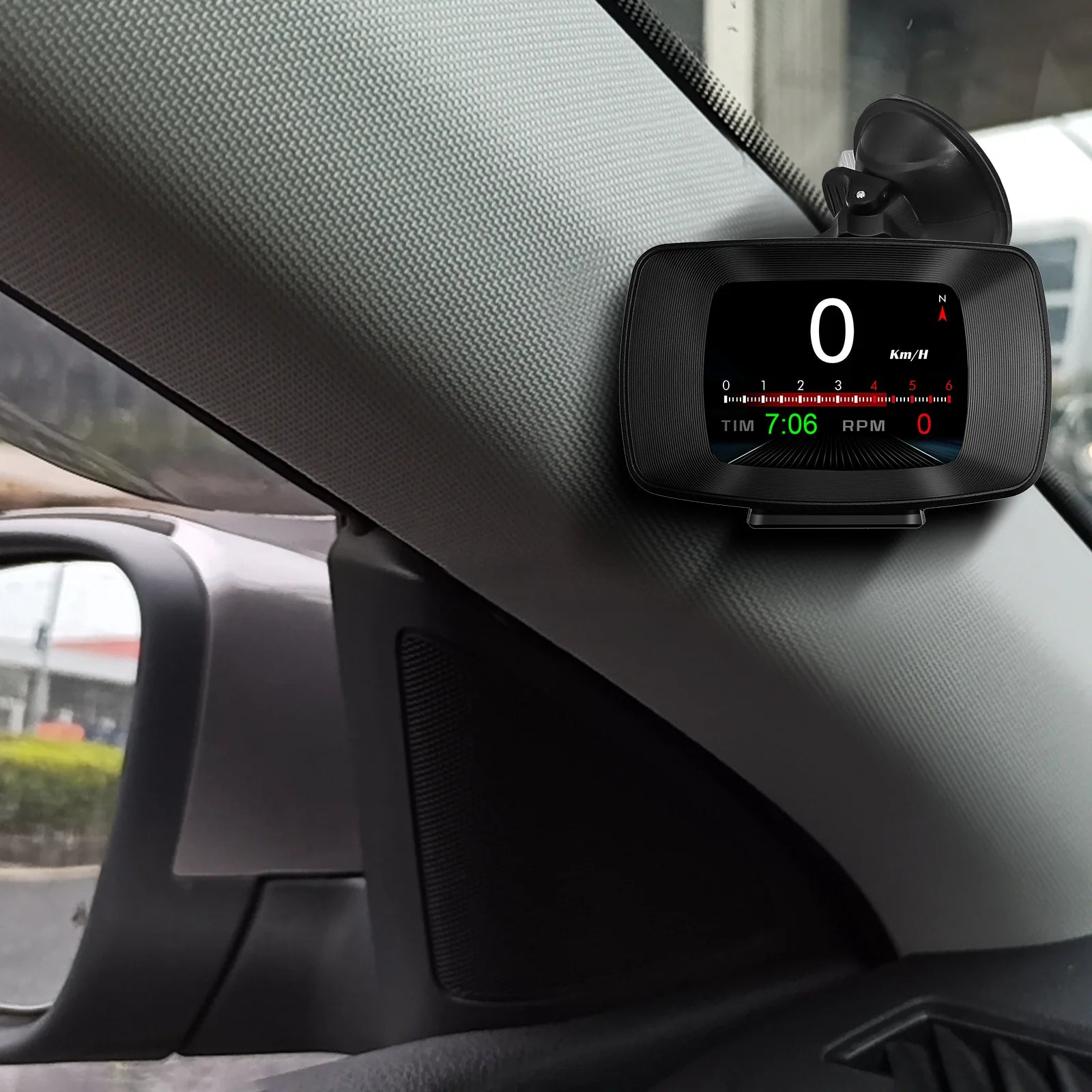 HUD, Product features include speed unit, GPS system, material, alarm, and display options.