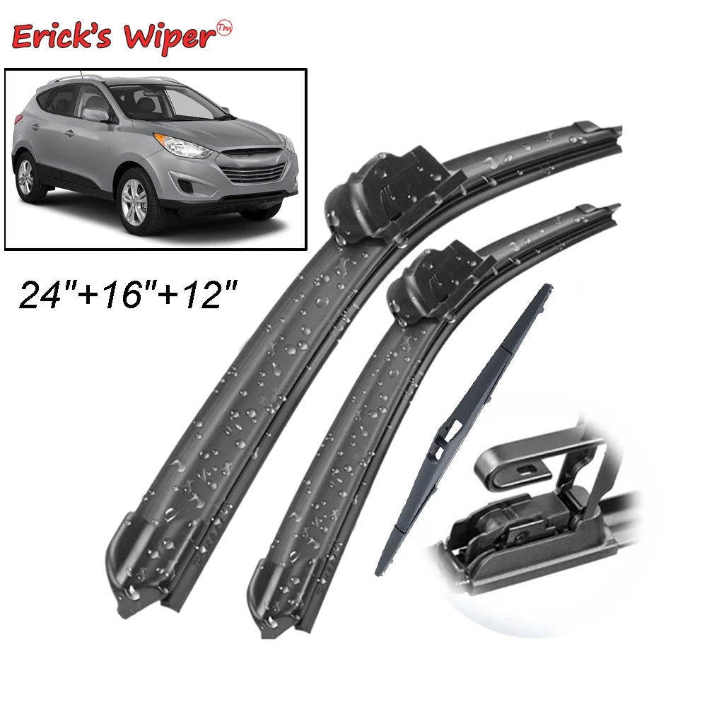 Erick's Front & Rear Wiper Blades Set for Hyundai Tucson MK2 / ix35 2010-2015 - 24"+16"+12"