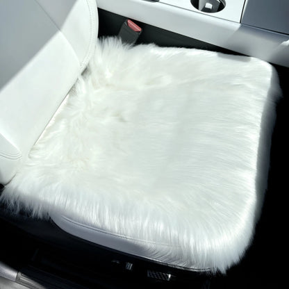 Universal Faux Sheepskin Front Seat Covers for Car & SUV – Black (1 Pair) | Anti-Stain Seat Protector, Soft Cooling & Warm Comfort, Elastic Strap Fit