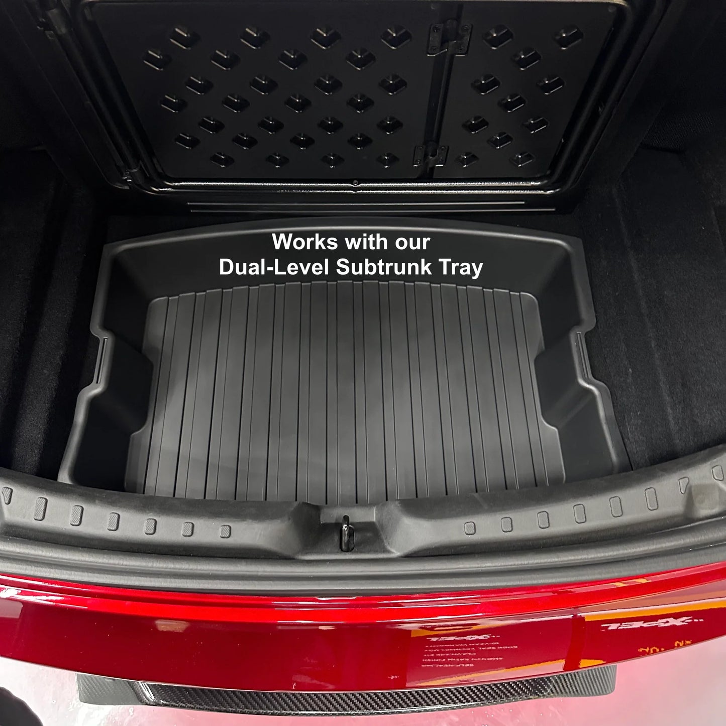 2017–2024+ Tesla Model 3 Sub-Trunk Retractable Table – Hidden Fold-Out Storage Table for Camping, Work & Outdoor Use