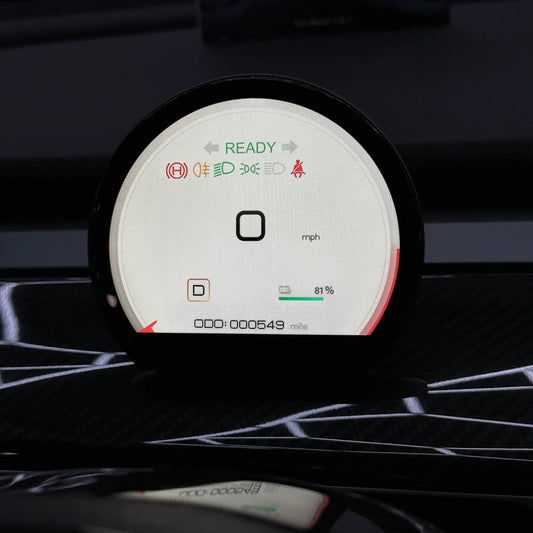 2017–2023 Tesla Model 3 & Model Y Round Mini Dashboard Cluster Display | IPS Speedometer HUD | Plug & Play for Intel & AMD