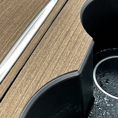 Tesla Model 3 & Model Y Center Console Overlays (Gen 2) – Real Flat Open-Pore Wood Veneer, Version 3 | Fits 2021–2023 Model 3 & 2021–2024 Model Y