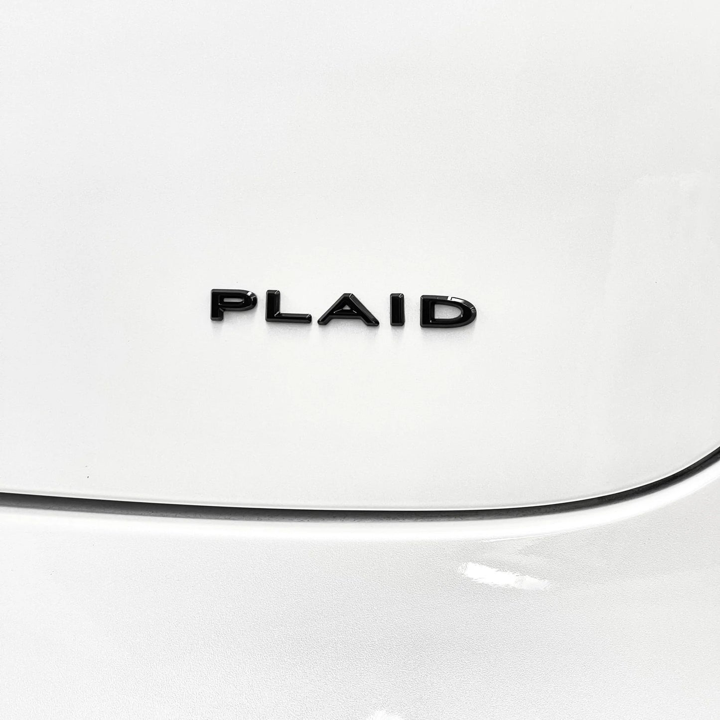 TESLA PLAID Trunk Emblem Badge – Fits Model S / Model X / Model 3 / Model Y – ABS Plastic Rear Badge Replacement – Black / Chrome / Red