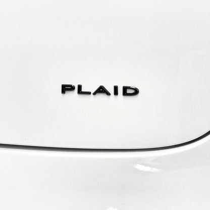 TESLA PLAID Trunk Emblem Badge – Fits Model S / Model X / Model 3 / Model Y – ABS Plastic Rear Badge Replacement – Black / Chrome / Red