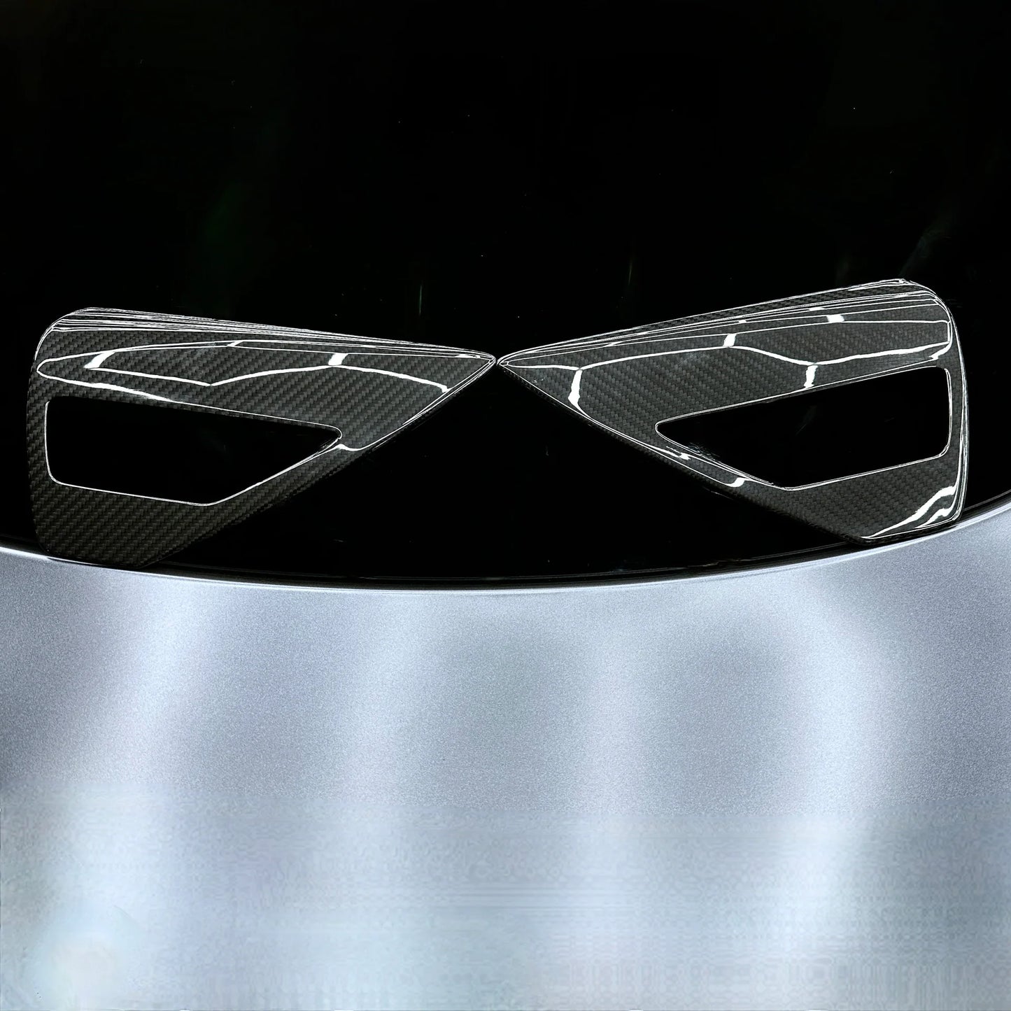 Tesla Model 3 & Model Y Charging Port Overlay (1 Pair) – Real Dry Molded Carbon Fiber, Matte or Glossy Finish, Easy Peel-and-Stick Installation, UV Resistant