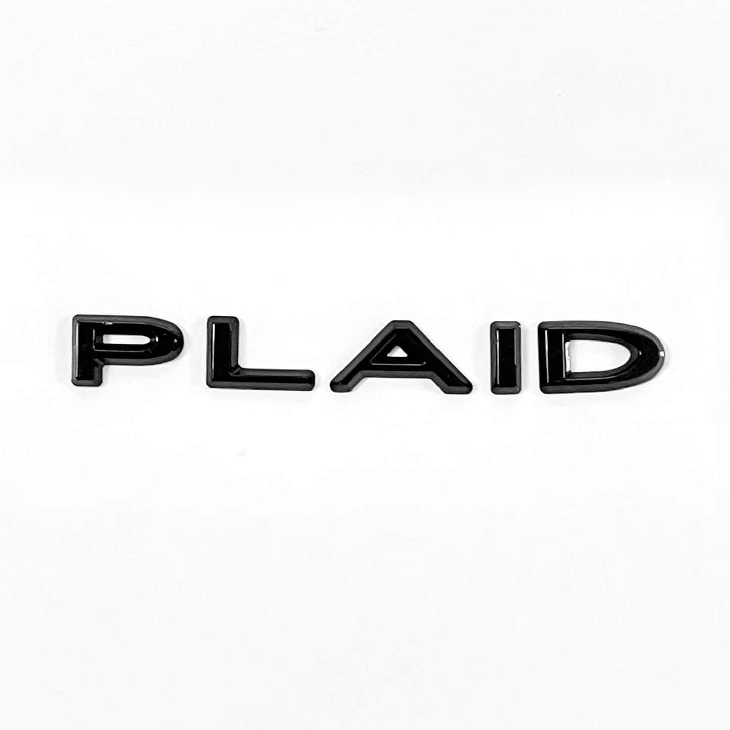 TESLA PLAID Trunk Emblem Badge – Fits Model S / Model X / Model 3 / Model Y – ABS Plastic Rear Badge Replacement – Black / Chrome / Red
