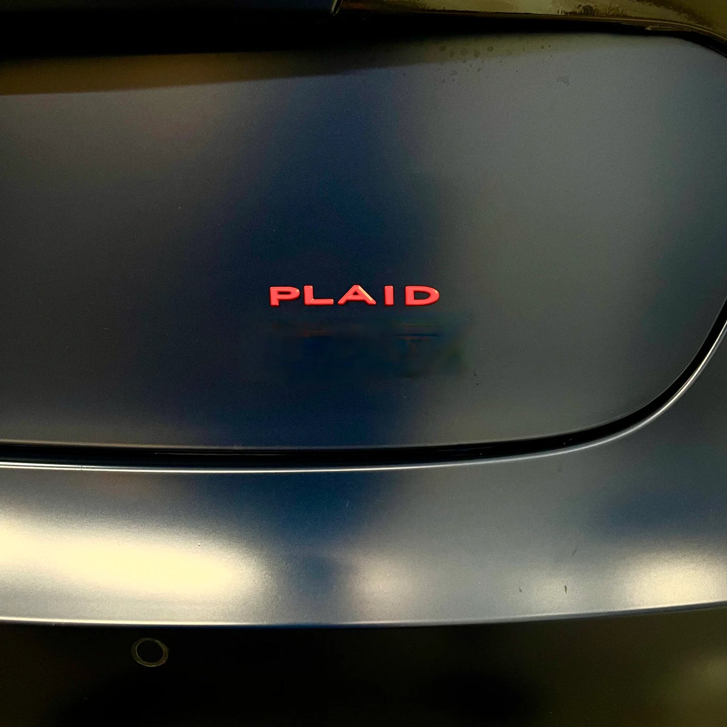 TESLA PLAID Trunk Emblem Badge – Fits Model S / Model X / Model 3 / Model Y – ABS Plastic Rear Badge Replacement – Black / Chrome / Red