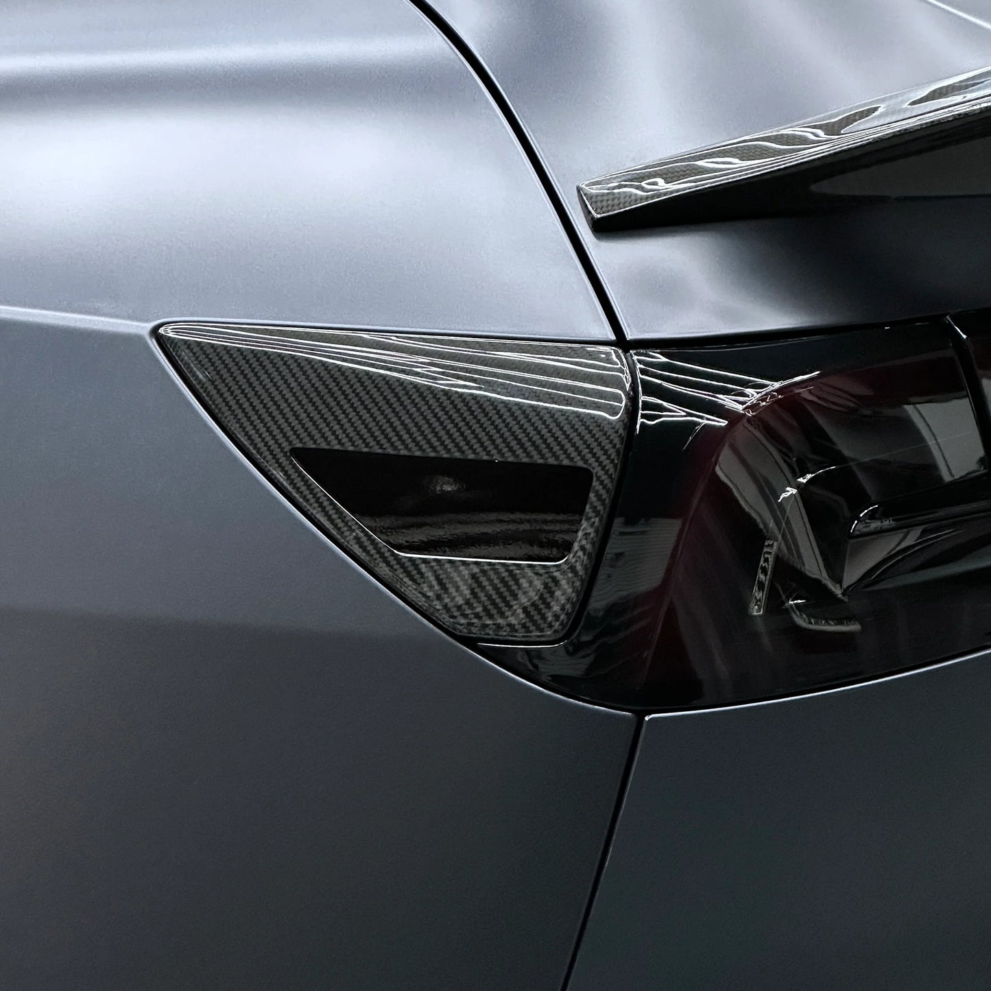 Tesla Model 3 & Model Y Charging Port Overlay (1 Pair) – Real Dry Molded Carbon Fiber, Matte or Glossy Finish, Easy Peel-and-Stick Installation, UV Resistant