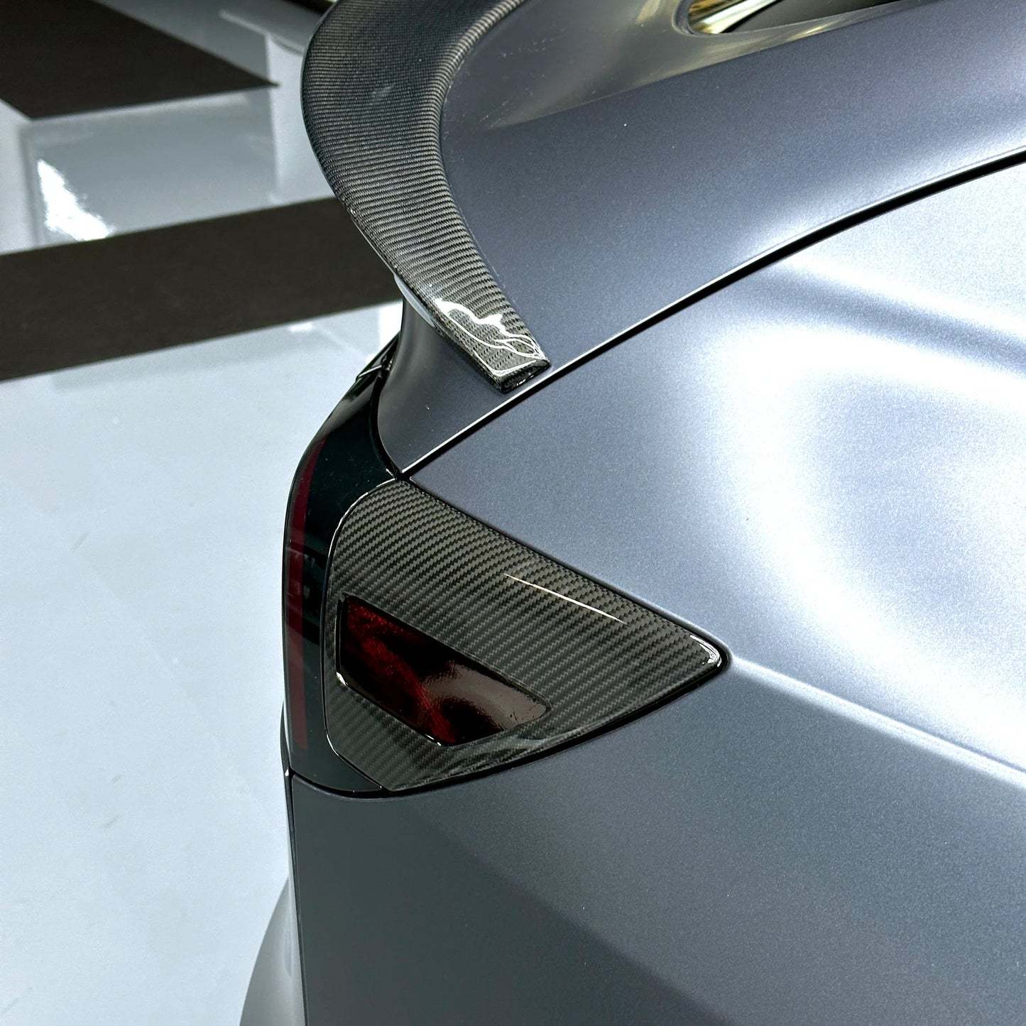 Tesla Model 3 & Model Y Charging Port Overlay (1 Pair) – Real Dry Molded Carbon Fiber, Matte or Glossy Finish, Easy Peel-and-Stick Installation, UV Resistant