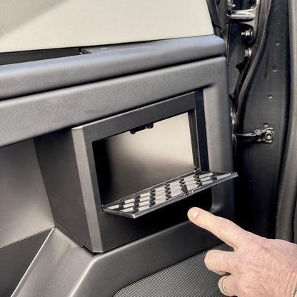 Tesla Cybertruck Vault Storage Box Organizers (1 Pair) – Custom-Fit ABS Storage Compartments with One-Click Open Door & Silicone Rubber Padding