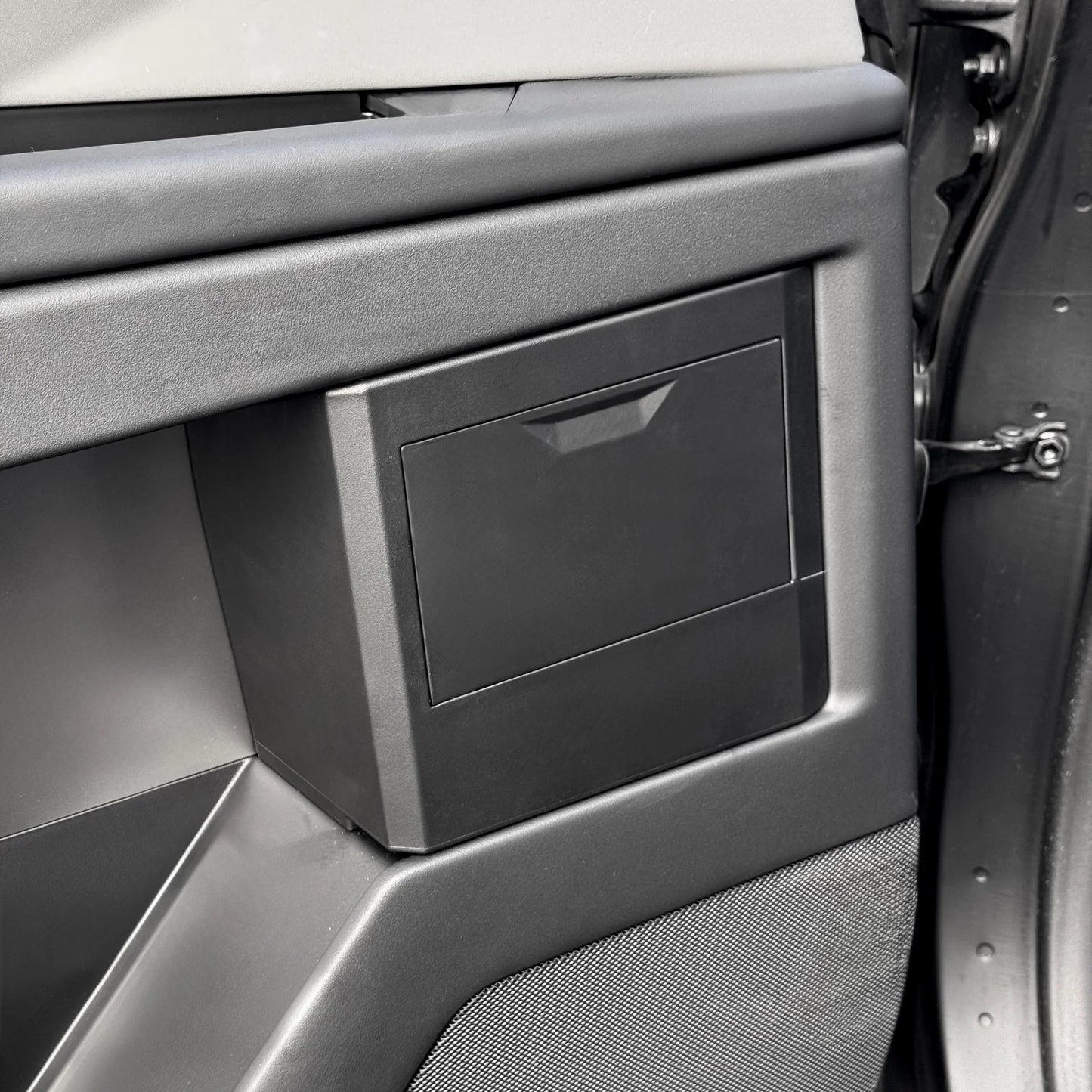 Tesla Cybertruck Vault Storage Box Organizers (1 Pair) – Custom-Fit ABS Storage Compartments with One-Click Open Door & Silicone Rubber Padding