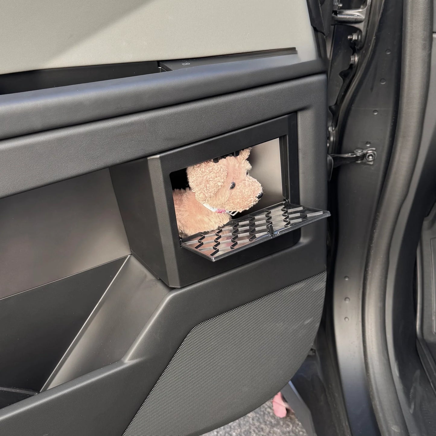 Tesla Cybertruck Vault Storage Box Organizers (1 Pair) – Custom-Fit ABS Storage Compartments with One-Click Open Door & Silicone Rubber Padding