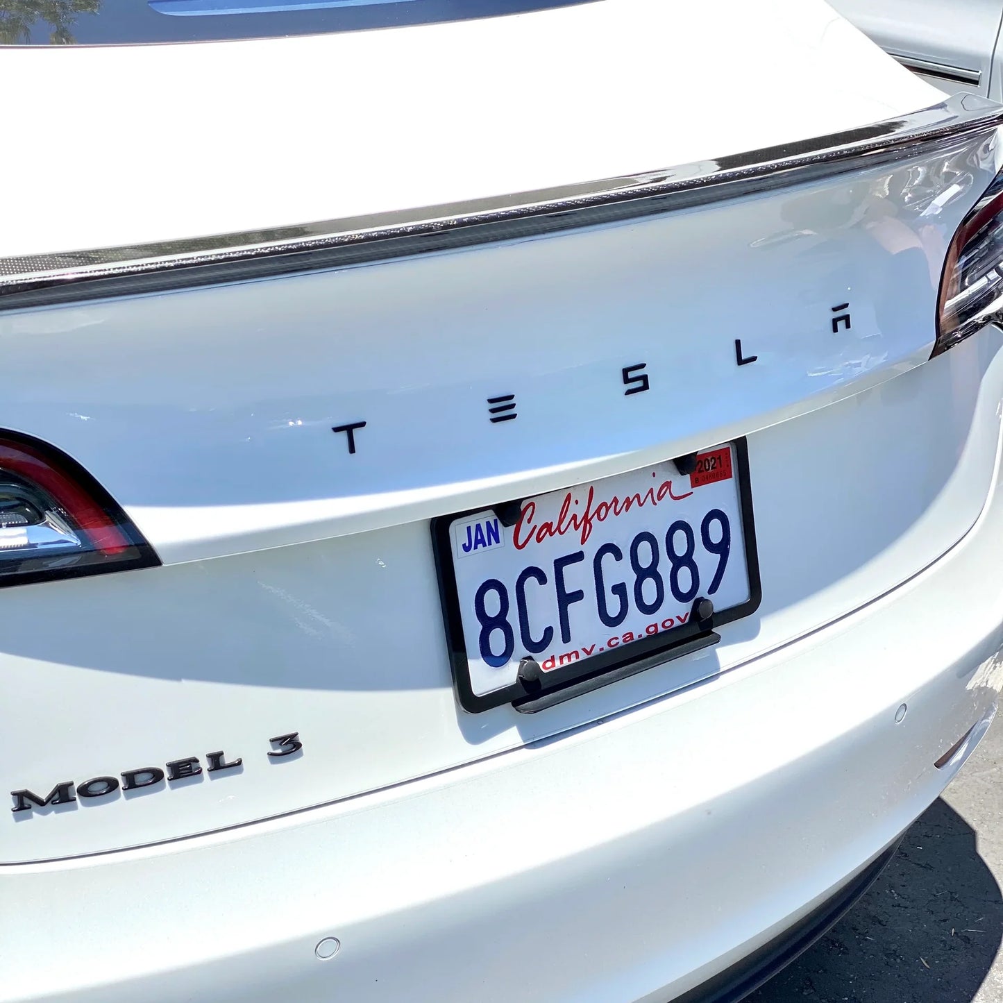 2017–Present Tesla Model 3 & Model Y Replacement Hood “T” Emblem & Rear “TESLA” Trunk Letter Set – Glossy Black or Satin Black | Chrome Delete Badge Upgrade