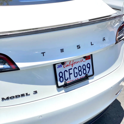 2017–Present Tesla Model 3 & Model Y Replacement Hood “T” Emblem & Rear “TESLA” Trunk Letter Set – Glossy Black or Satin Black | Chrome Delete Badge Upgrade