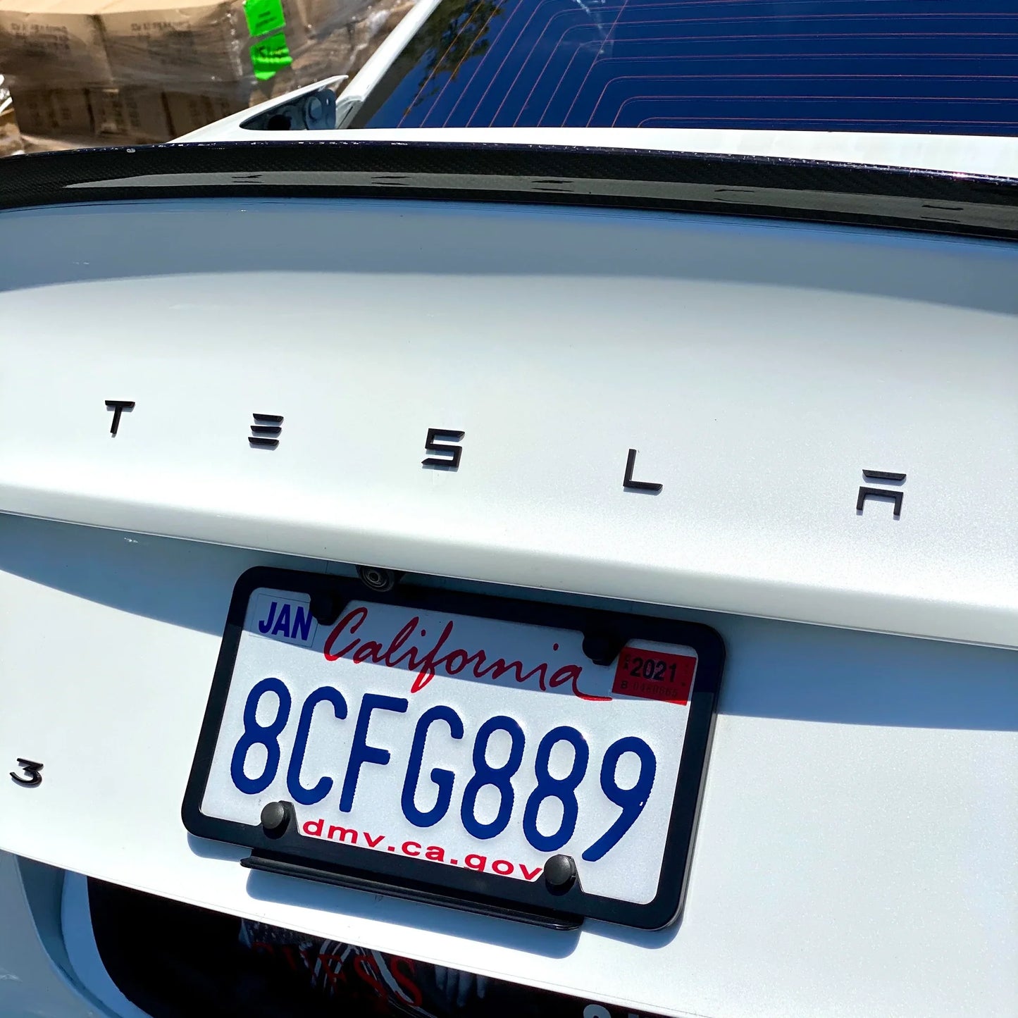 2017–Present Tesla Model 3 & Model Y Replacement Hood “T” Emblem & Rear “TESLA” Trunk Letter Set – Glossy Black or Satin Black | Chrome Delete Badge Upgrade