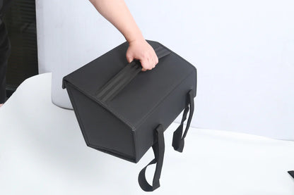 Rear Underseat Storage Organizer Set (3-Piece) for Tesla Cybertruck – Foldable Faux Leather Under-Seat Storage Boxes with Velcro Fixation