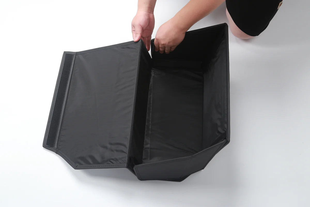 Rear Underseat Storage Organizer Set (3-Piece) for Tesla Cybertruck – Foldable Faux Leather Under-Seat Storage Boxes with Velcro Fixation