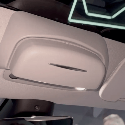 Tesla Model 3 & Model Y Sunglasses Holder Mount V2 – Headliner-Matched Alcantara Interior Glasses Storage Clip (2017–2023 Model 3 / 2020–2024 Model Y)